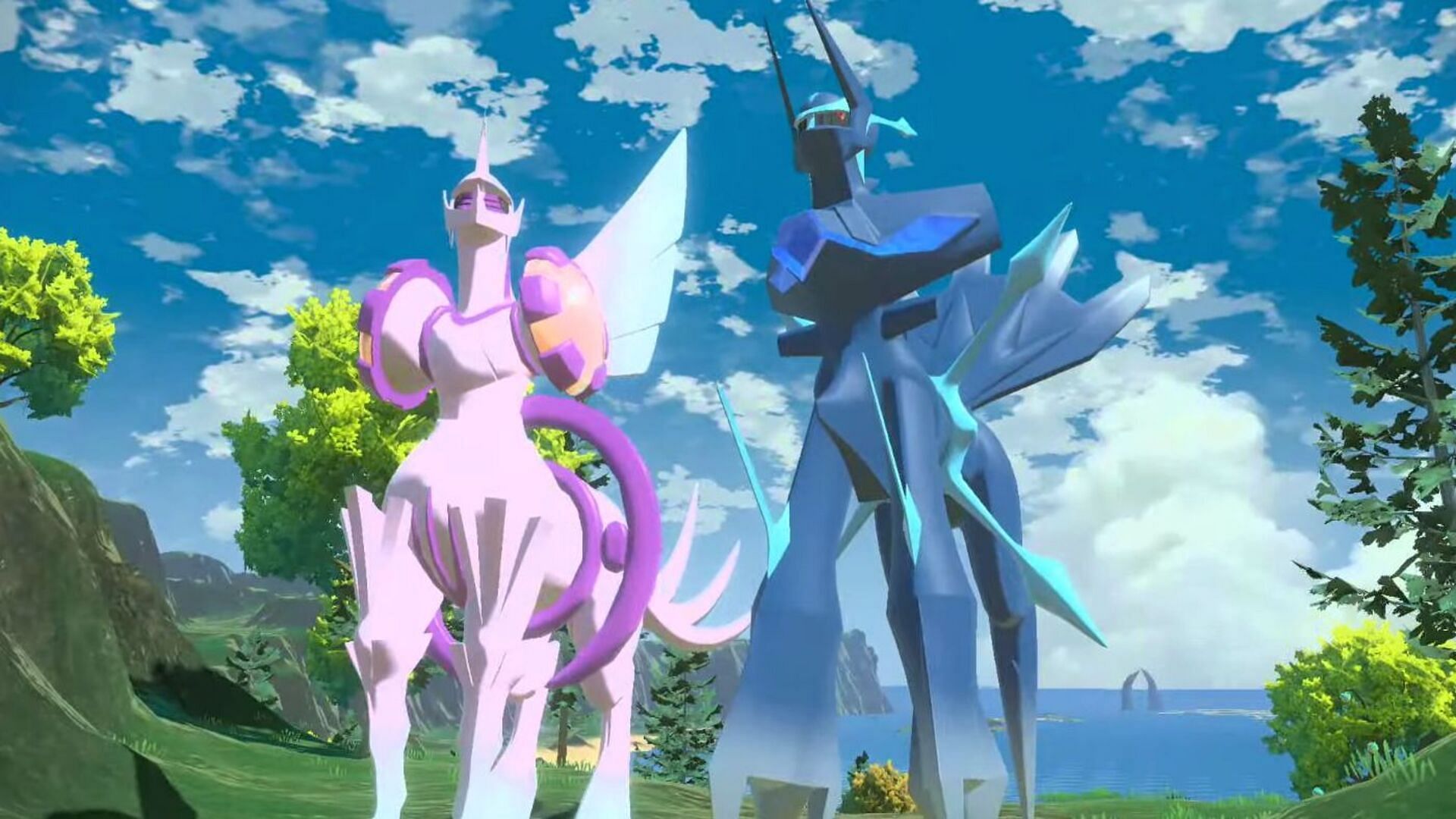 Origin Dialga and Origin Palkia in the main series (Image via The Pokemon Company)