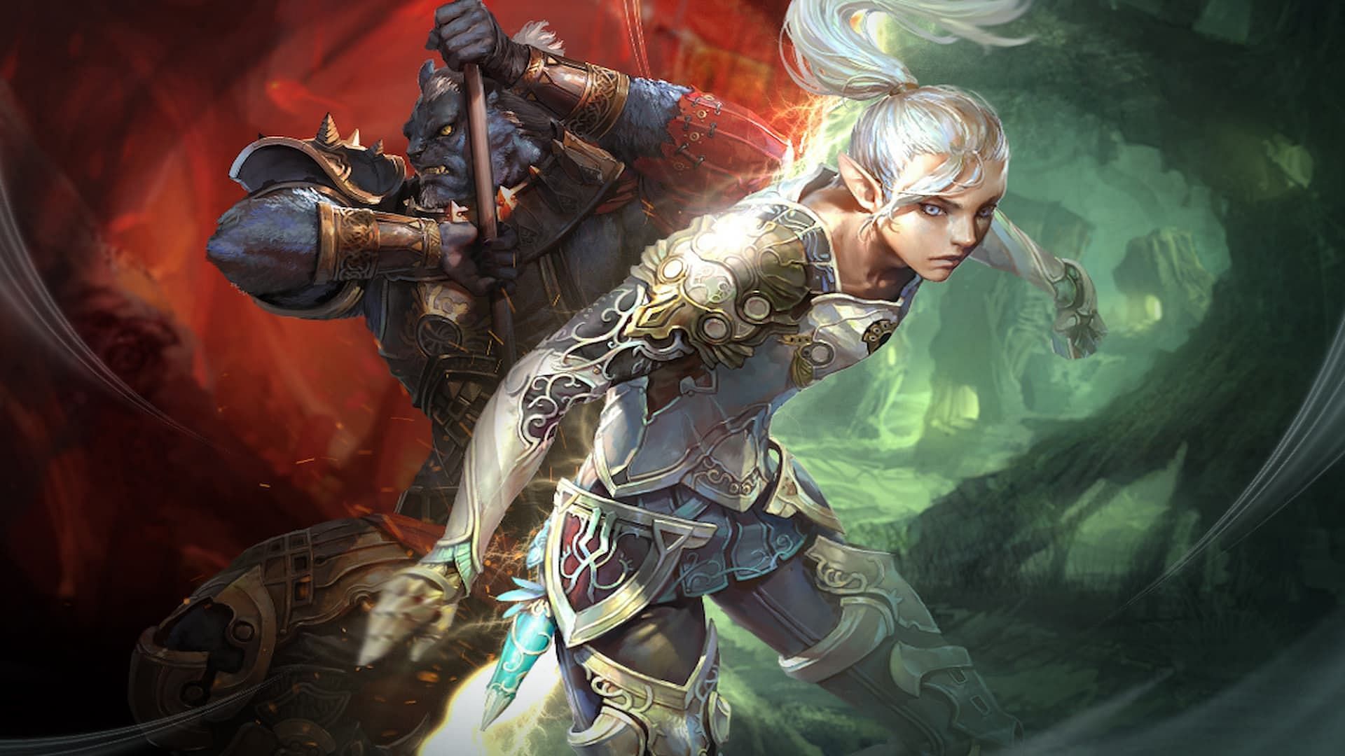 Different playable races posing in an ArcheAge artwork