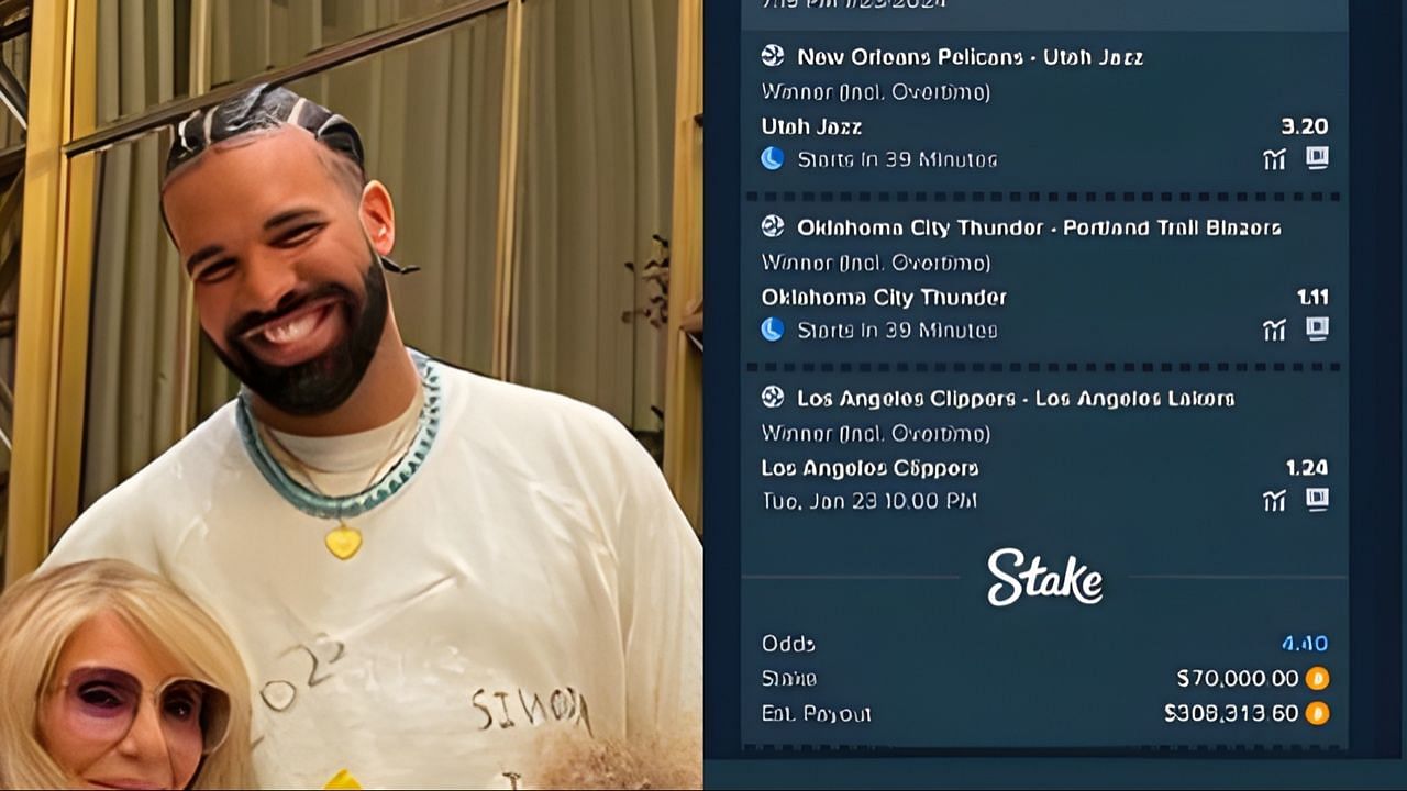 Drake pulls off audacious blindfolded parlay, winning $308,313 on NBA bets