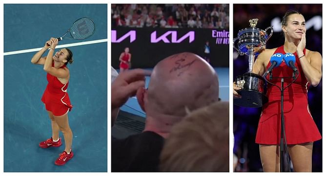 "They're trying to say I've got to get a tattoo on my head"- Aryna Sabalenka's fitness coach jokes about pre-match routine after Australian Open win