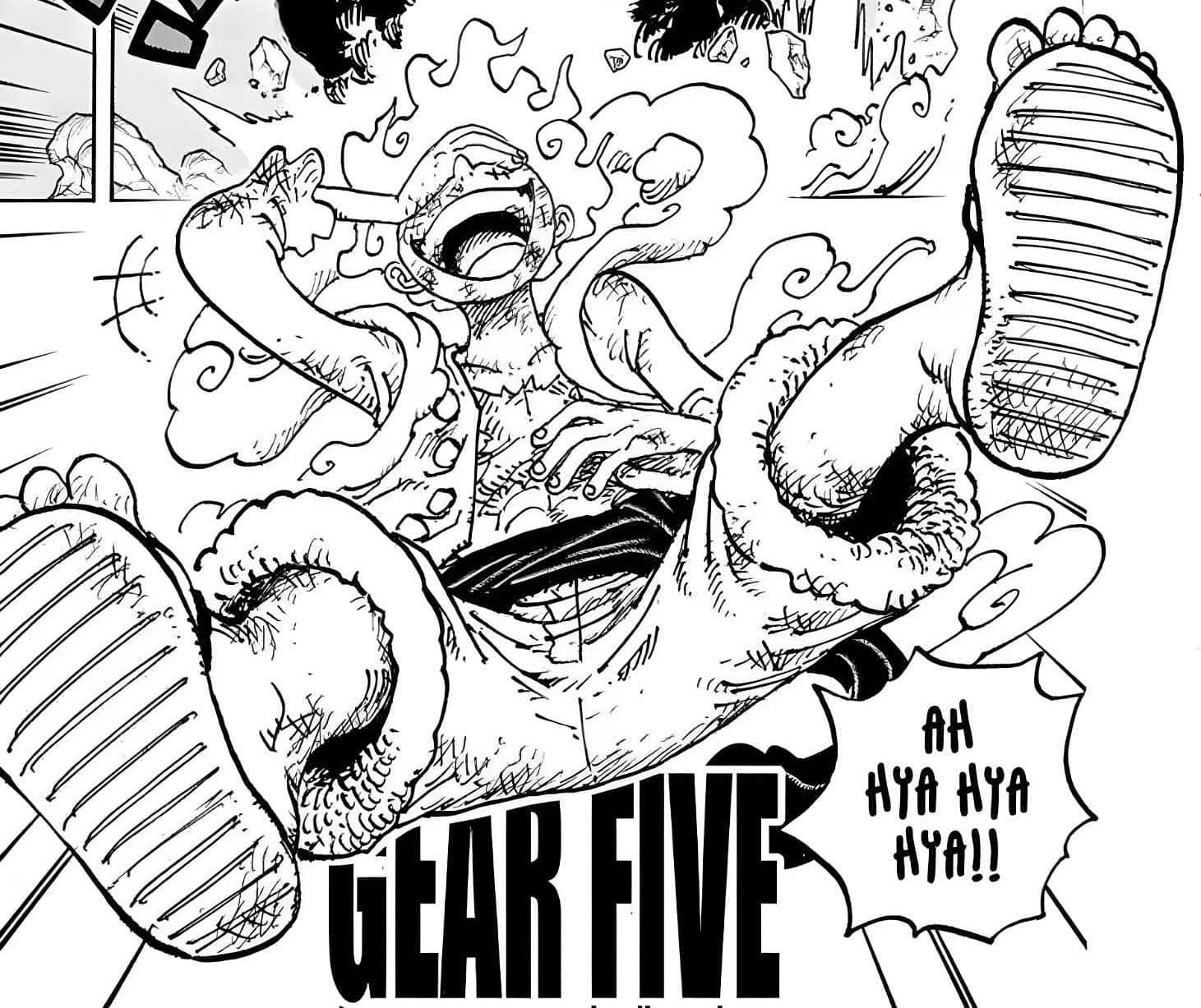 Gear Five Luffy in chapter 1044 (Image via Eiichiro Oda/Shueisha)