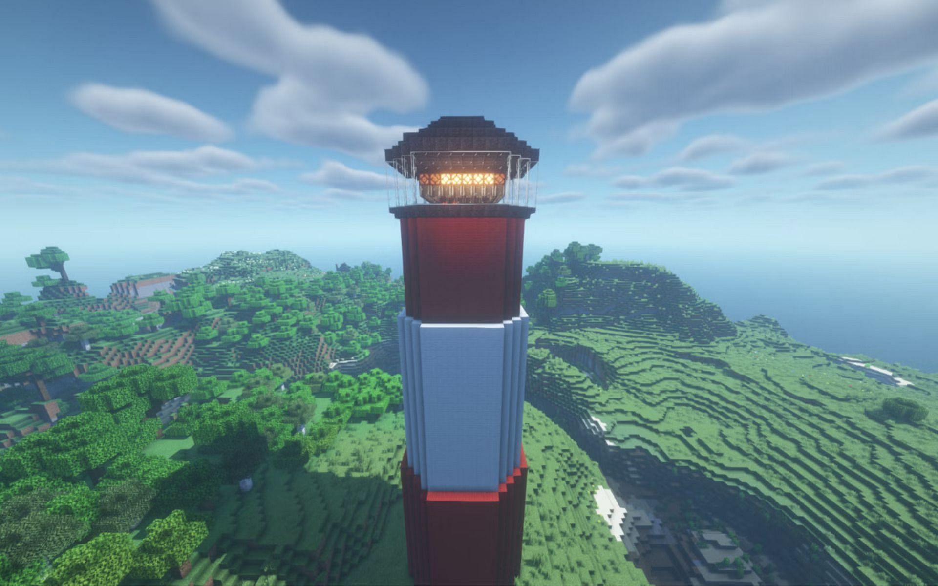 lighthouse build in minecraft 
