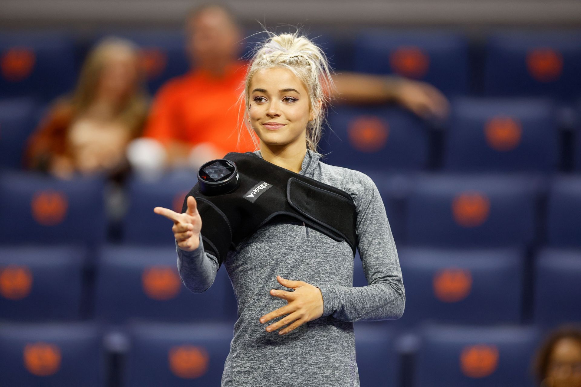 Olivia Dunne of LSU before a meet against Auburn at Neville Arena on February 10, 2023, in Auburn, Alabama. (Photo by Stew Milne/Getty Images)