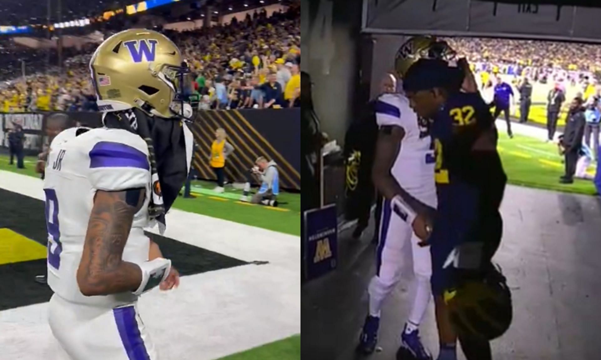 Michigan DE Jaylen Harrell showcased sportsmanship to Michael Penix Jr