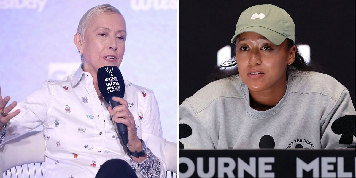 Martina Navratilova (L), Naomi Osaka (R)