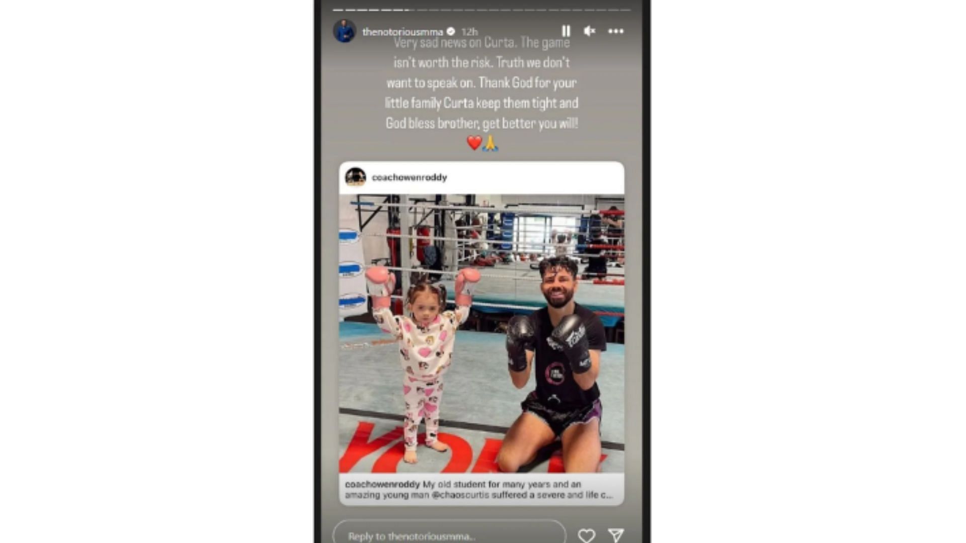 Conor McGregor&#039;s message to Ryan Curtis