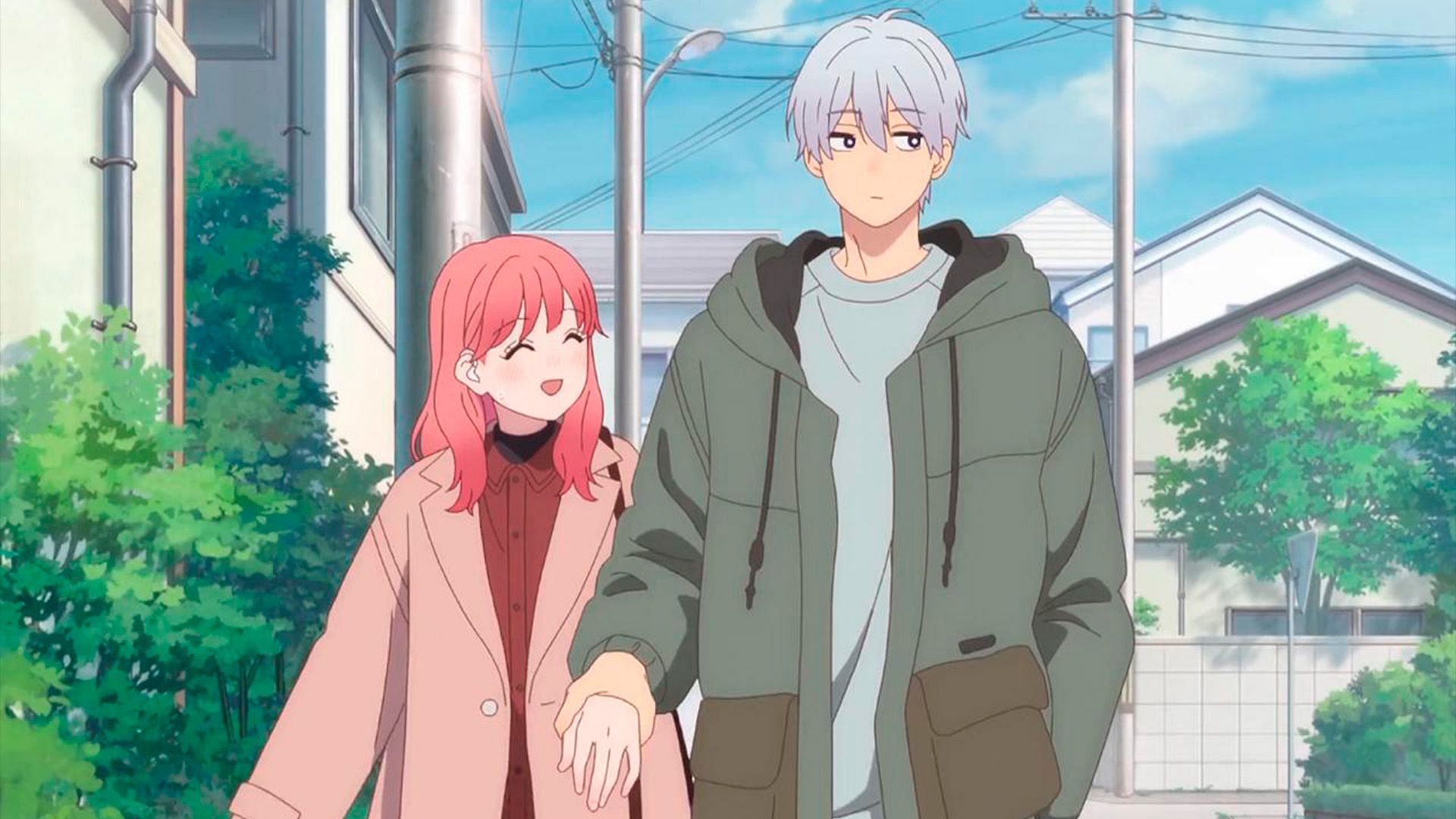 Itsuomi holding Yuki&#039;s hand in episode 4 (Image via Ajia-do)