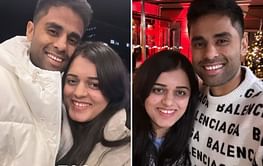 "Kapdo pe mat jaana" - Suryakumar Yadav poses with wife Devisha in freezing cold