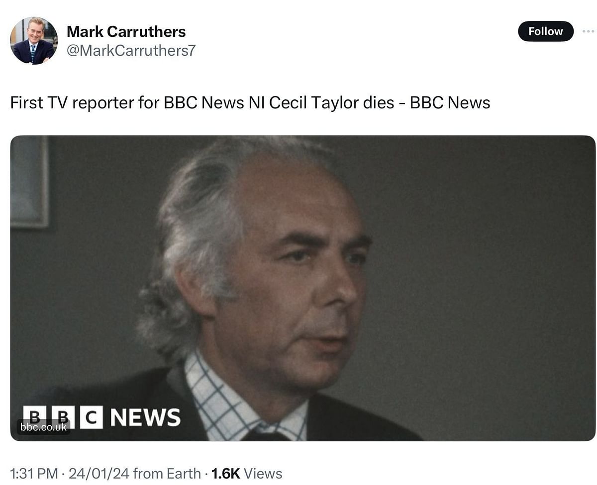 Who was Cecil Taylor? Legendary BBC news reporter dies at 96