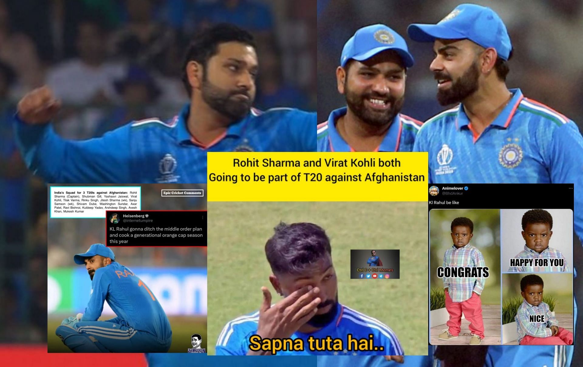 Fans share memes after BCCI announces India squad for upcoming series.