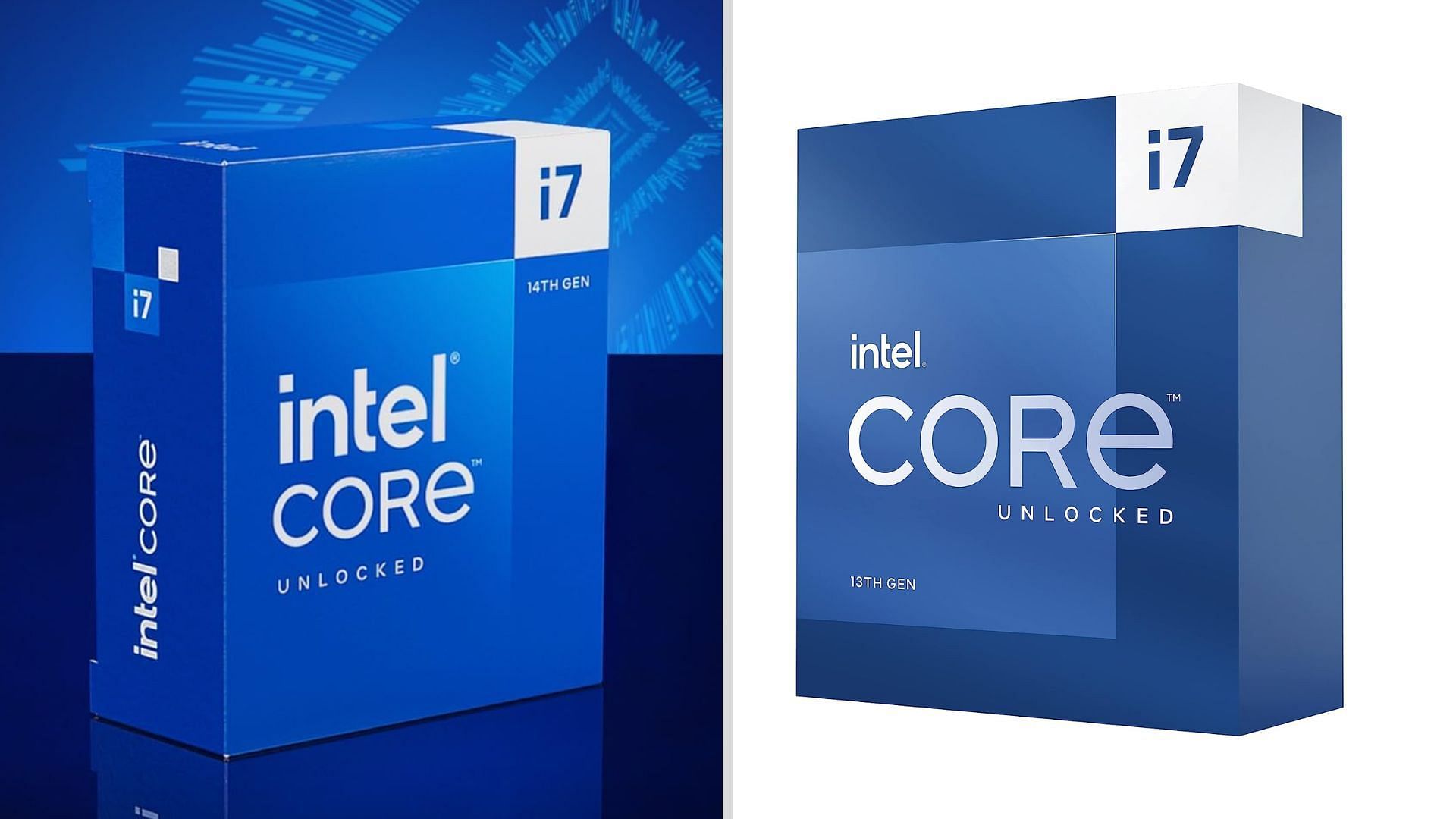 Intel Core i7-14700K and i7-13700K boxes