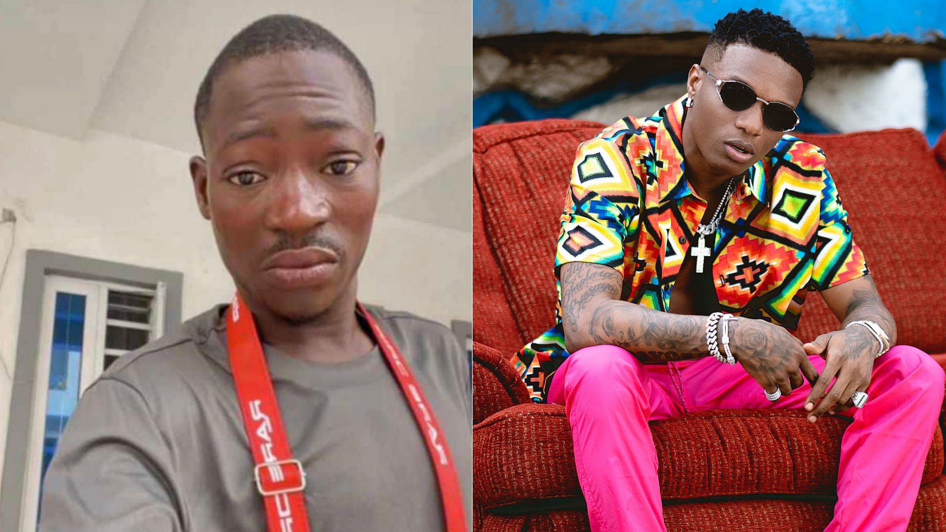 Netizens bashed the Nigerian artist for his mean words against Wizkid&#039;s late mother (Image via Facebook / DJ Chicken / Wizkid)