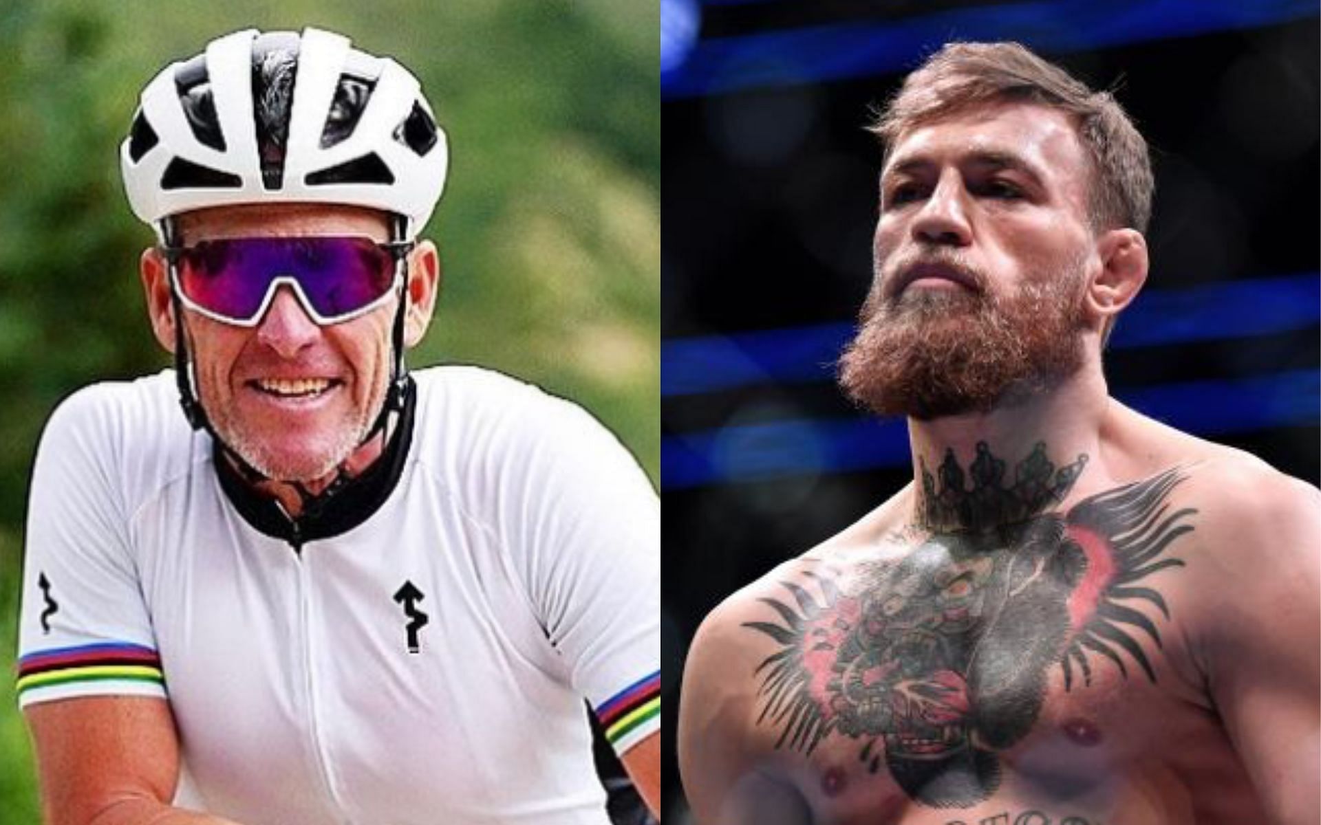 Lance Armstrong (left) and Conor McGregor (right). (via UFC and Instagram @lancearmstrong)