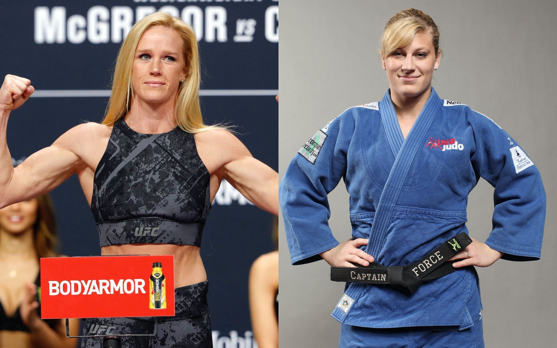 Kayla Harrison (right) could face problems with weigh cuts for Holly Holm (left) fight [Image via: Getty Images] 