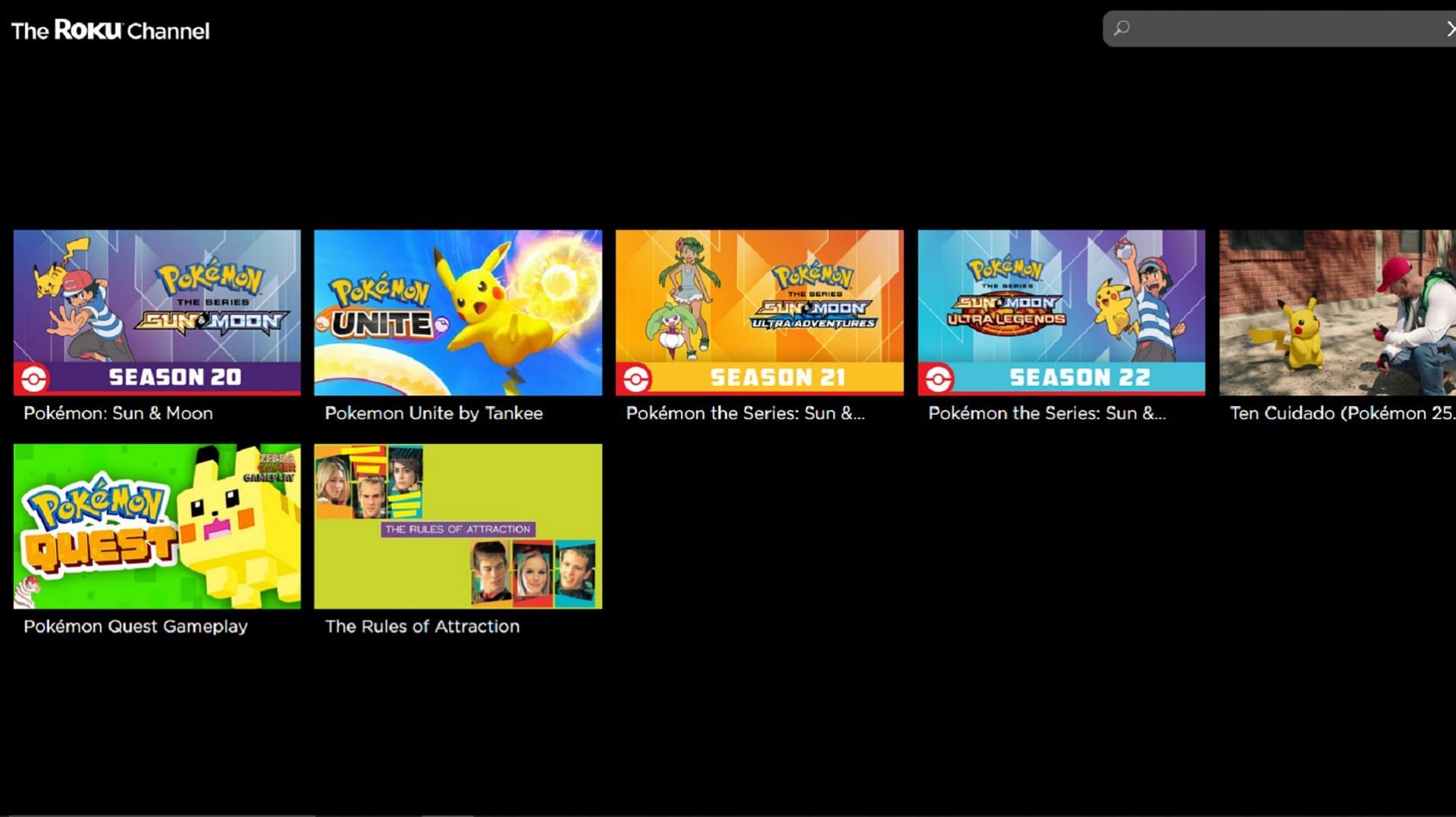 The Pokemon anime&#039;s Sun &amp; Moon seasons can be found on The Roku Channel (Image via Roku/The Pokemon Company)