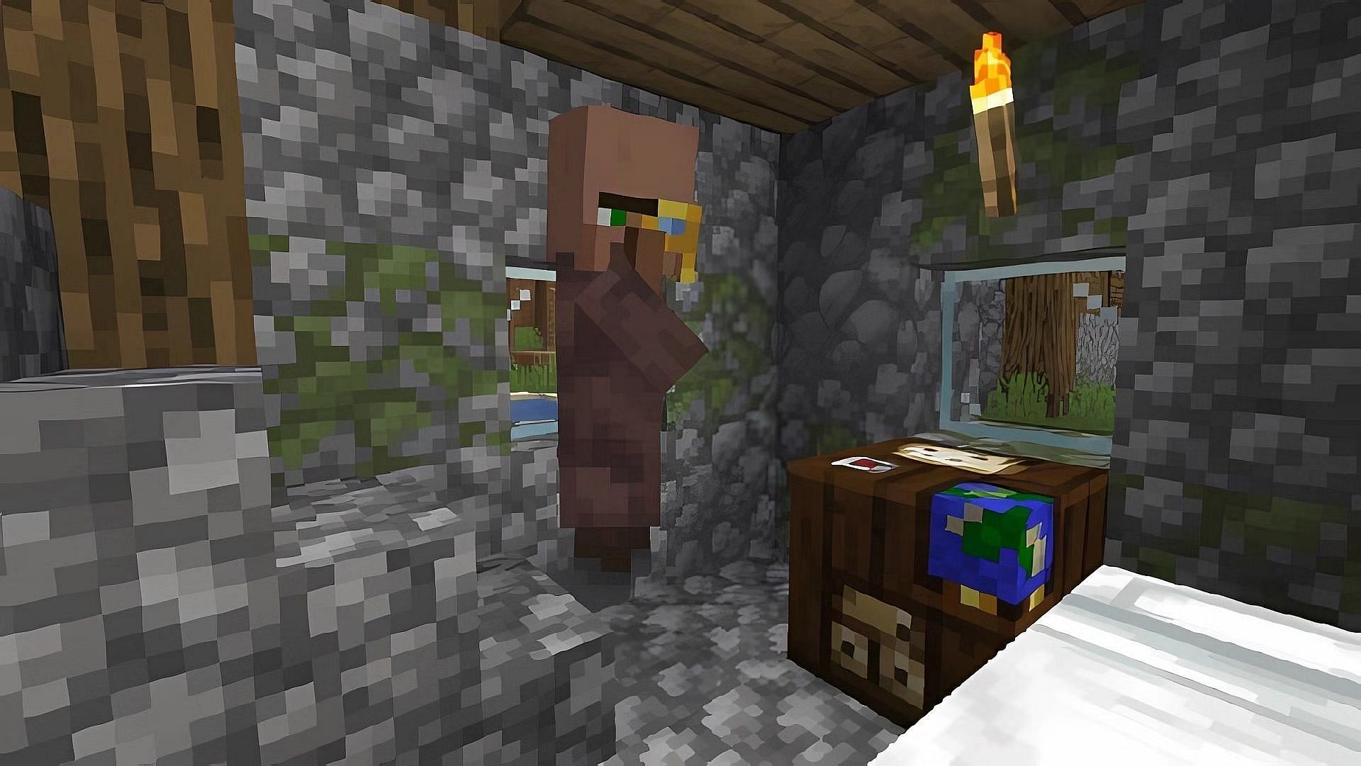 Cartographer villagers can be quite useful for treasure hunters (Image via Mojang)