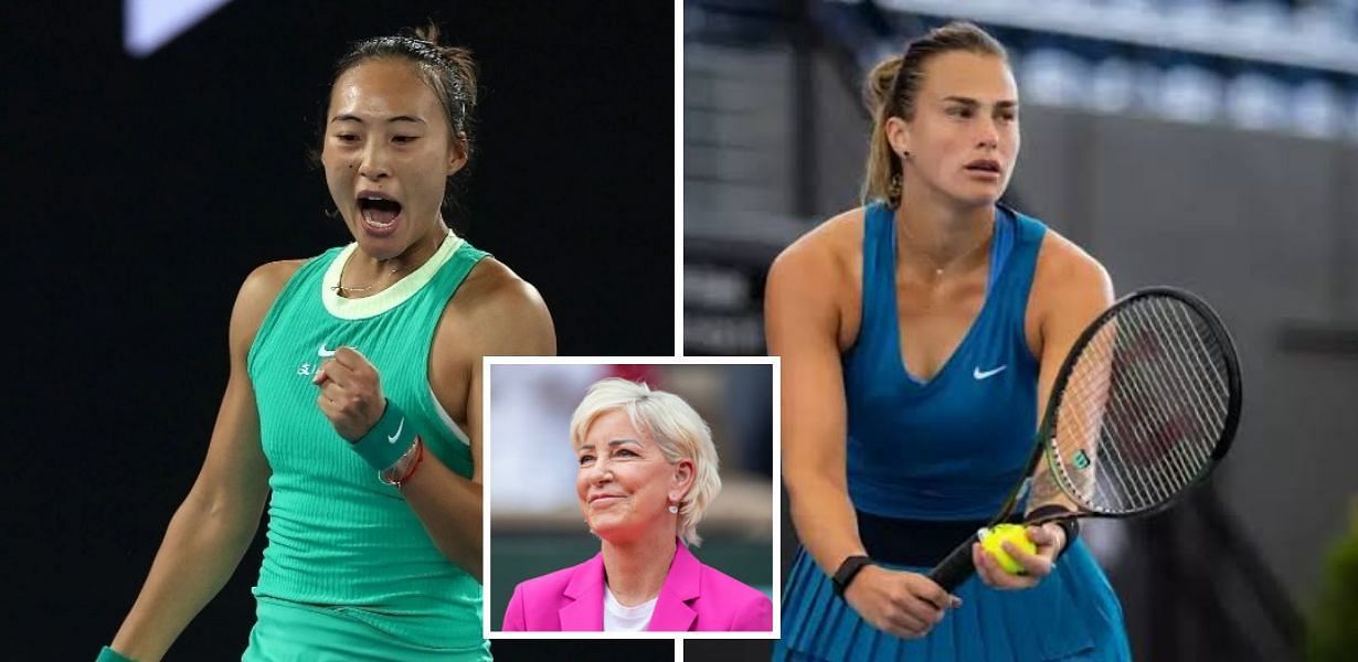 Chris Evert, Aryna Sabalenka, Qinwen Zheng 