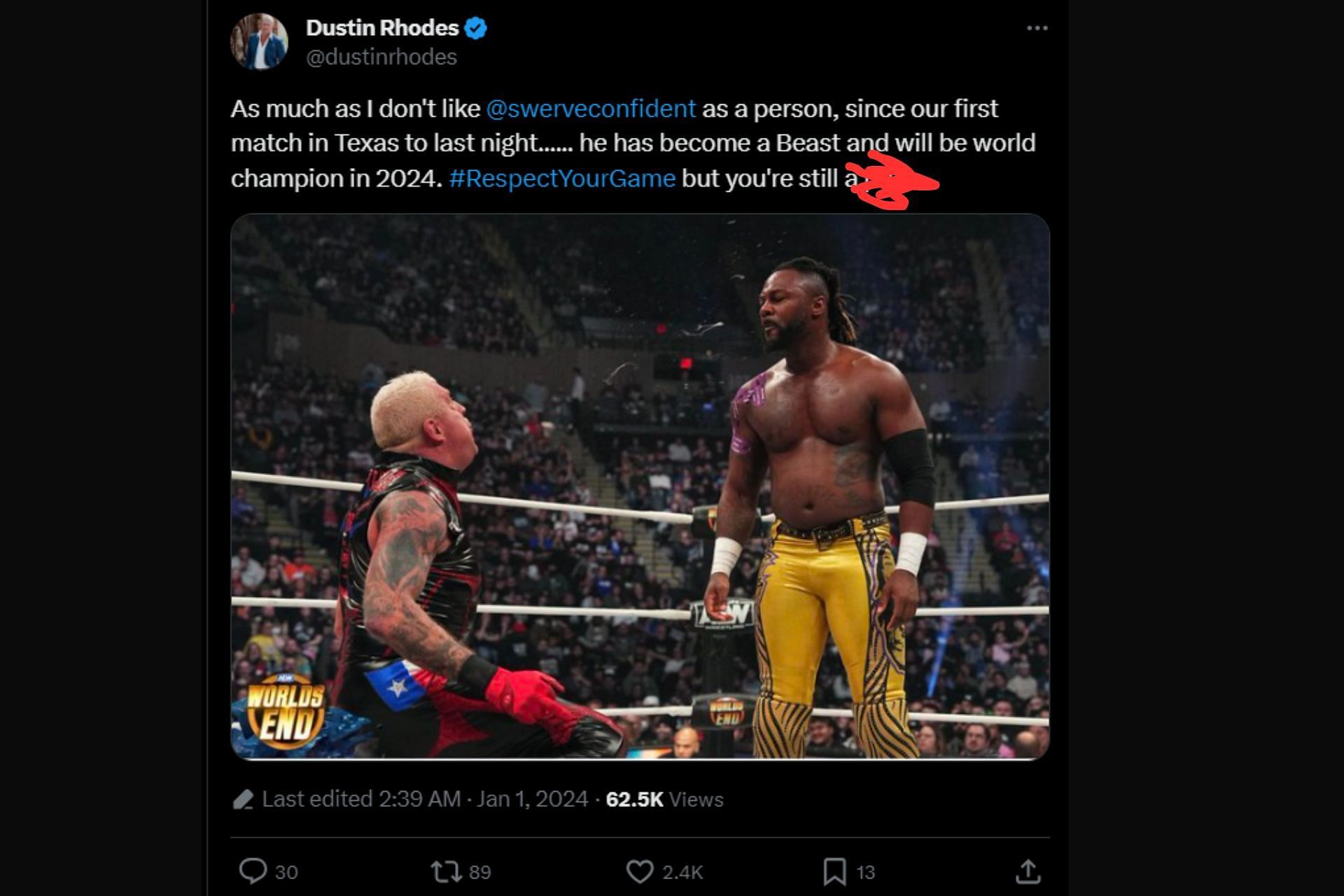 Dustin Rhodes had something to say about Strickland