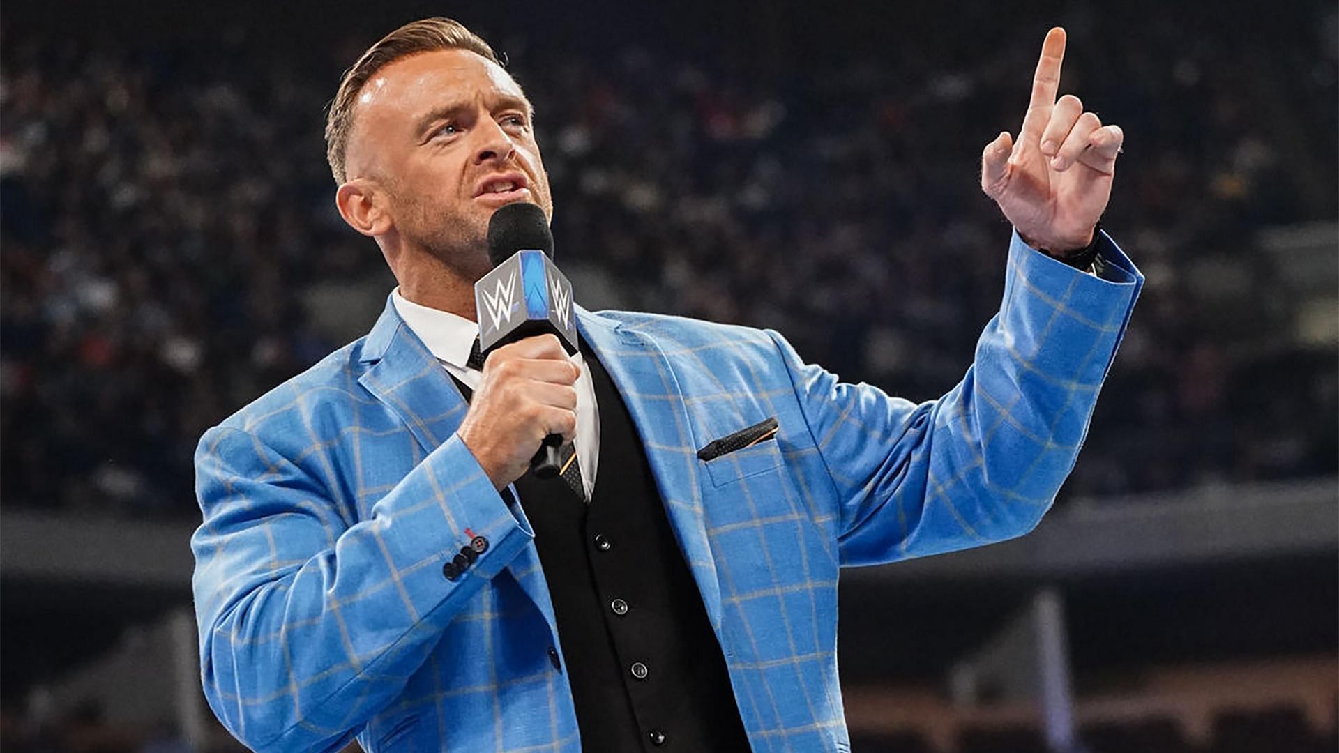 Nick Aldis takes the mic as the WWE SmackDown General Manager