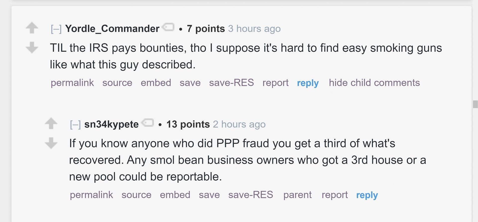 Redditors Yordle_Commander and sn34kypete&#039;s comments (Image via r/LivestreamFail subreddit)