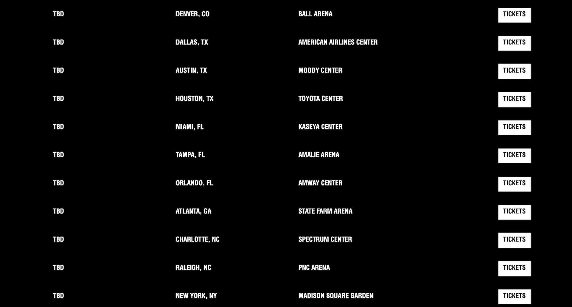 Image via Playboi Carti&#039;s Website confirming the Antagonist Tour dates are TBD