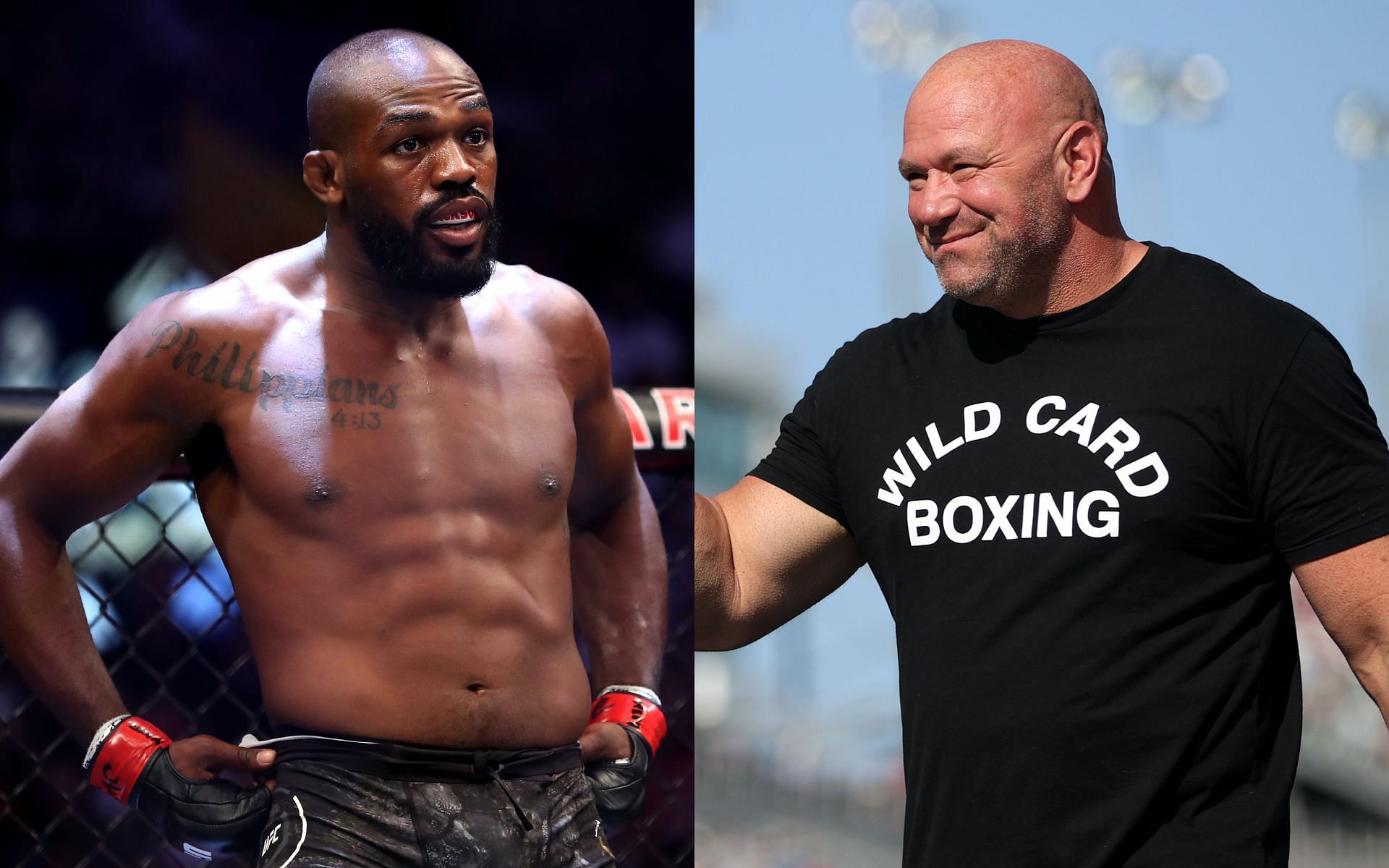Jon Jones (left) shares update on relationship with Dana White (right) and the UFC [Image via: Getty Images]  