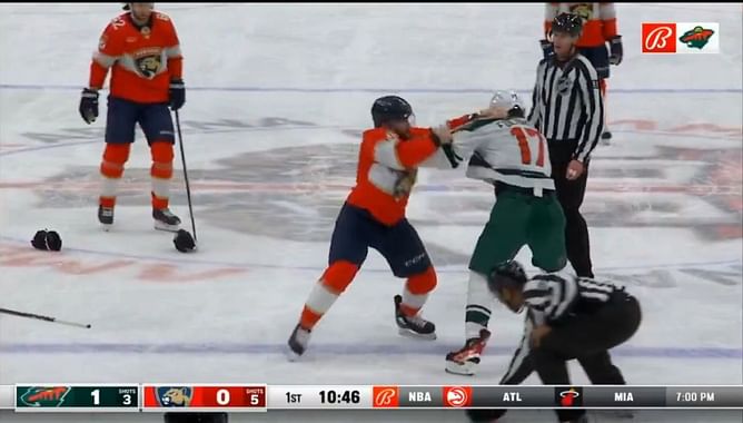 Watch: Marcus Foligno and Jonah Gadjovich trade blows in thrilling bout during Wild vs Panthers