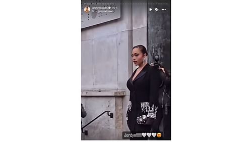 Karl-Anthony Towns' partner Jordyn Woods was seen in a splendid All-black outfit during Paris Fashion Week