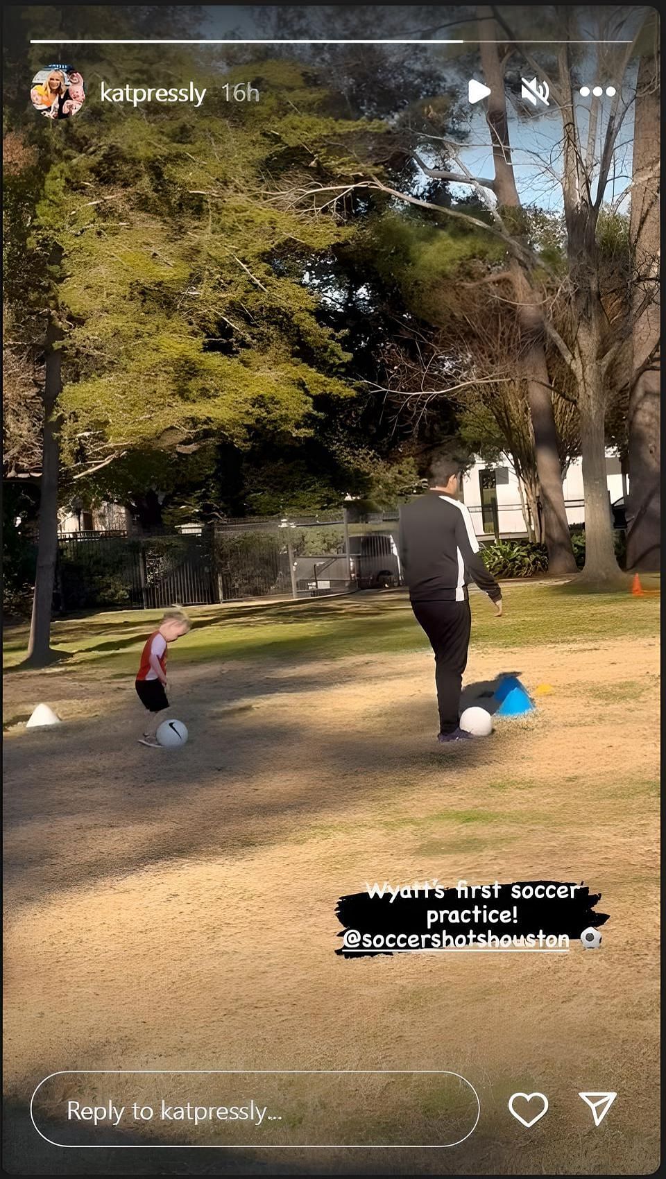 Ryan Pressly&#039;s son Wyatt in soccer practice (Screenshot)