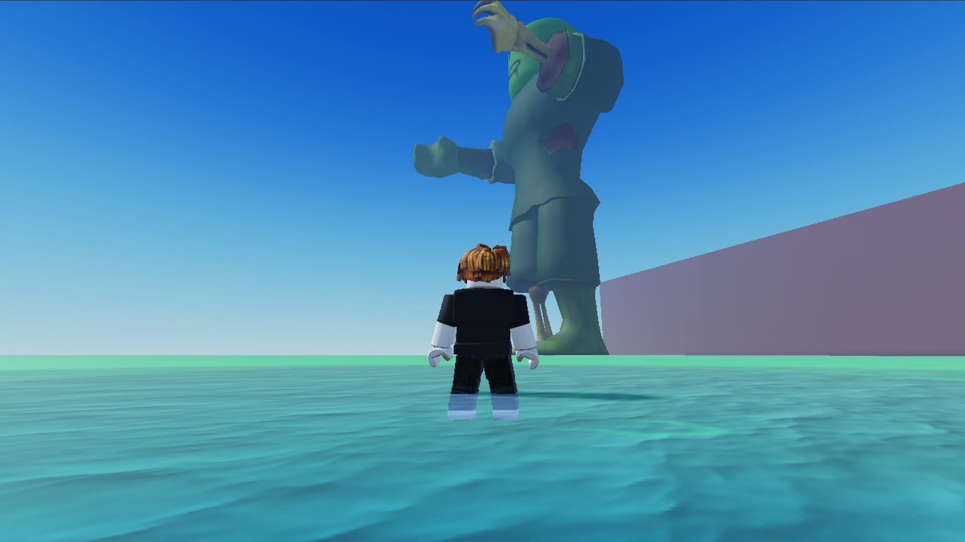 Play mode in a terrain scene (Image via Roblox Studio)