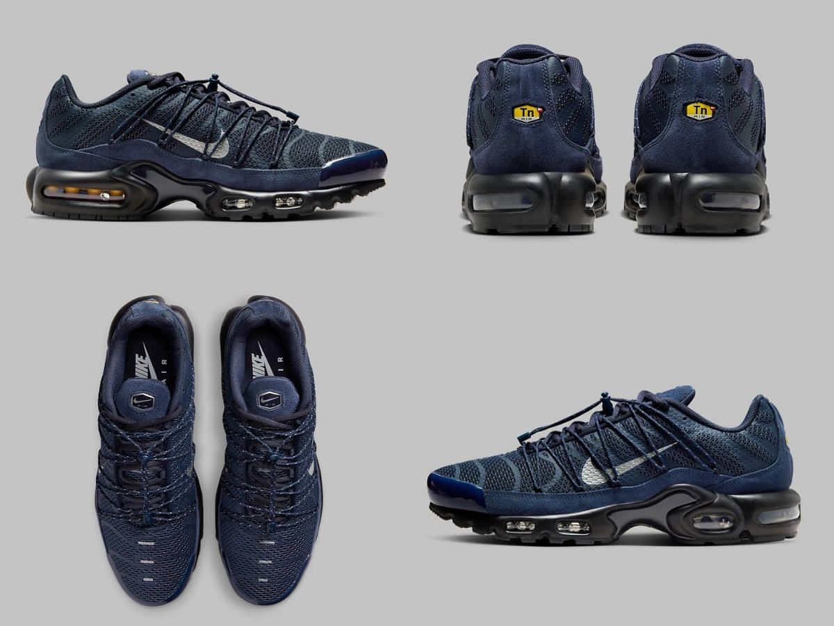 Here&#039;s a detailed look at the Nike Air Max Utility Obsidian shoe (Image via Twitter/@gotemonline)