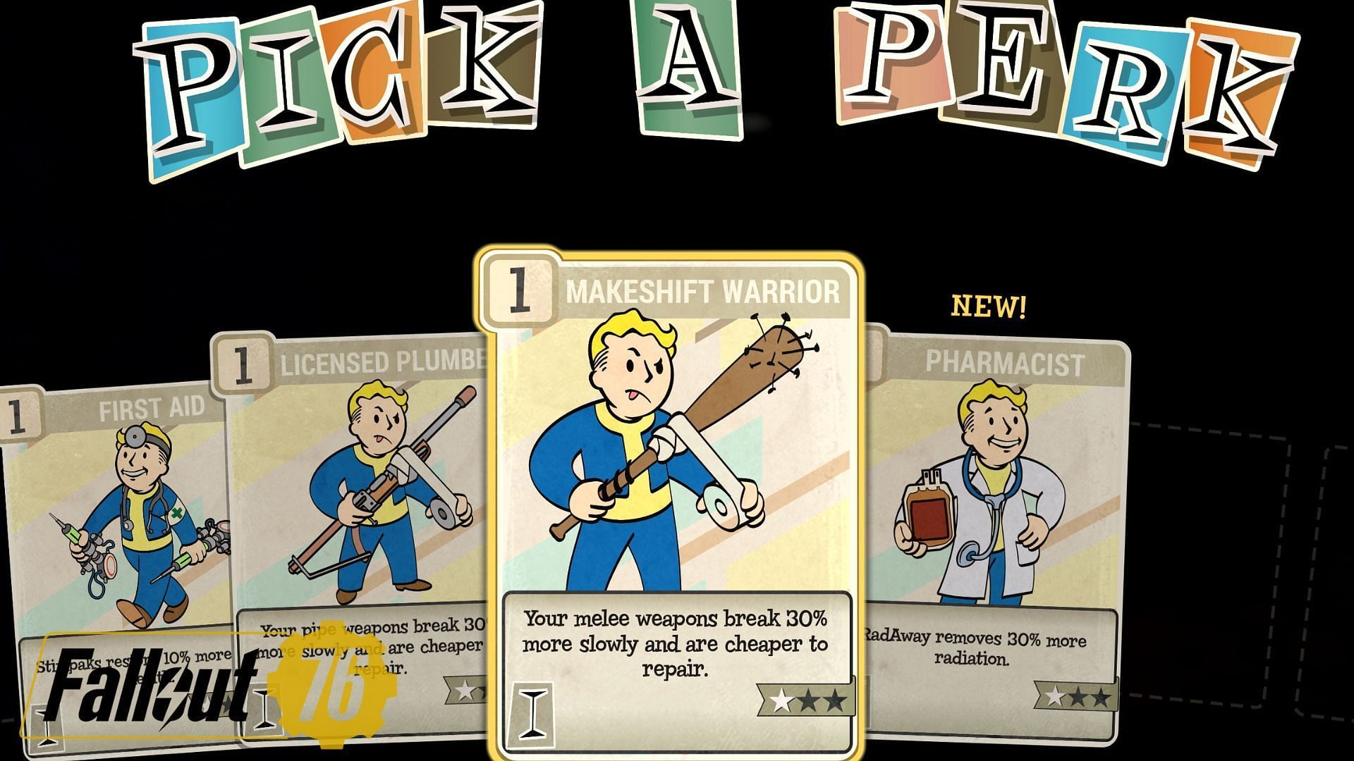 Perk cards can enhance the attributes of a player (Image via Bethesda Game Studios)