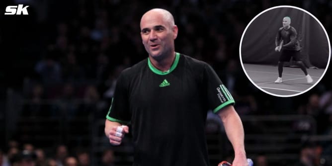 "Pretty sure he would be even able to beat Rafael Nadal" "Got fed up with pickleball" - Andre Agassi's latest tennis drill delights fans