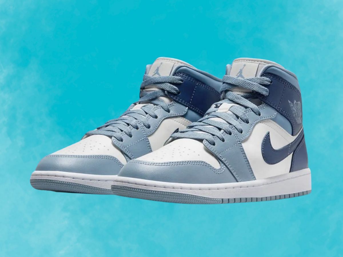 nike: Nike's Air Jordan 1 Mid “Sail/Blue Grey” shoes: Where to get ...