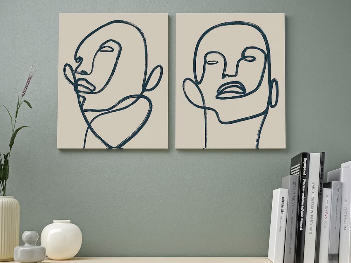 PJ&Auml;TTERYD Picture, Linear portraits (Image via IKEA)