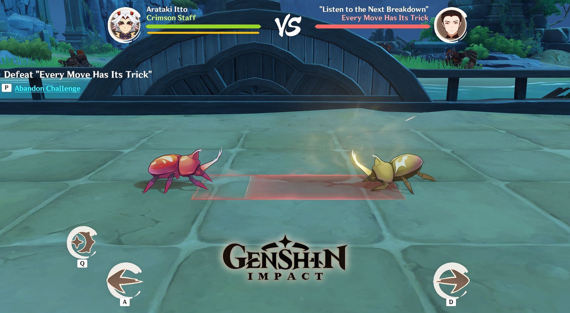 genshin impact arataki beetle battle