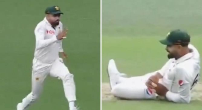 [Watch] Babar Azam's fielding antics go viral during AUS vs PAK Test