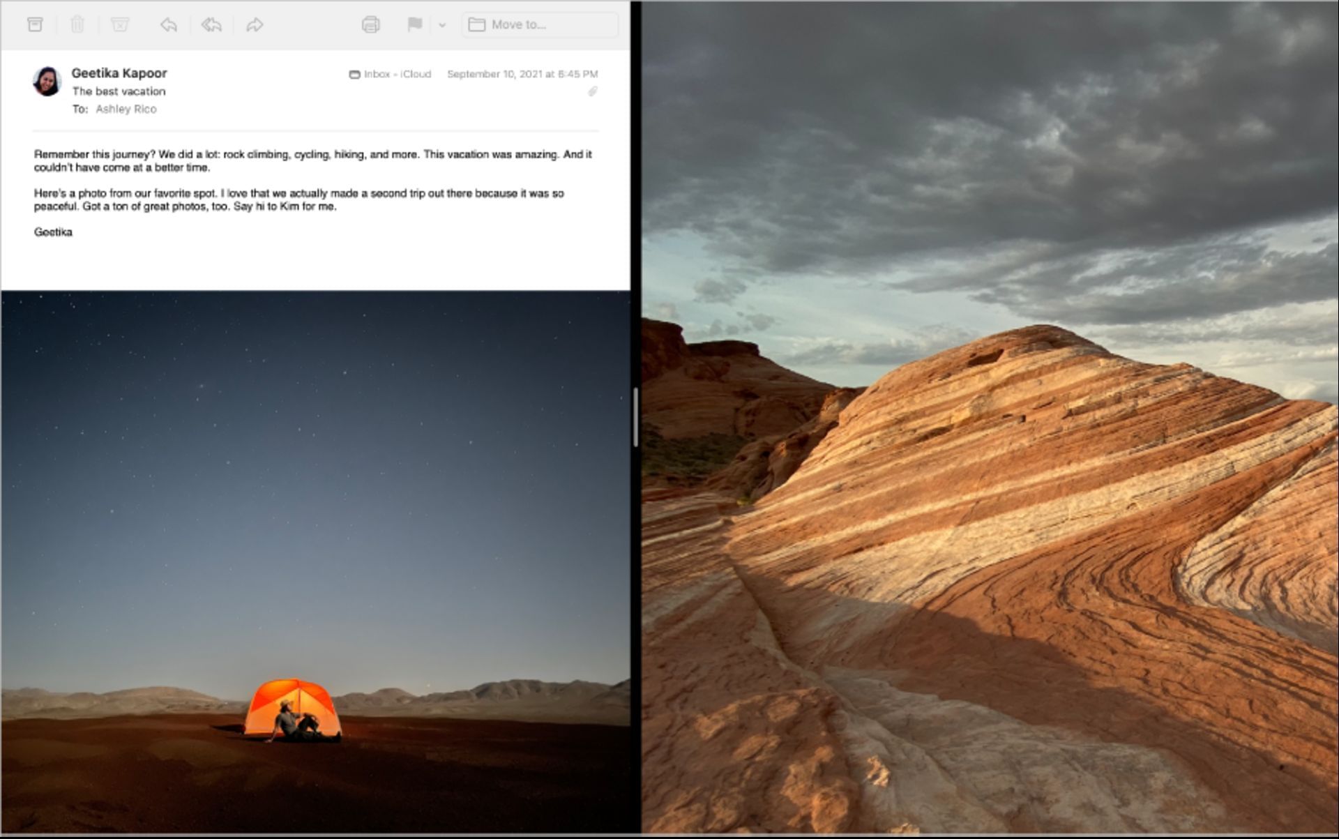 macOS split view screen (Image via Apple)