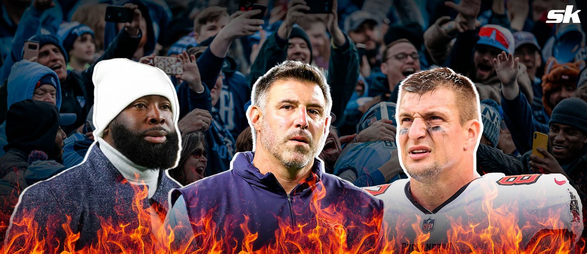 Ran Carthon, Mike Vrabel, and Rob Gronkowski