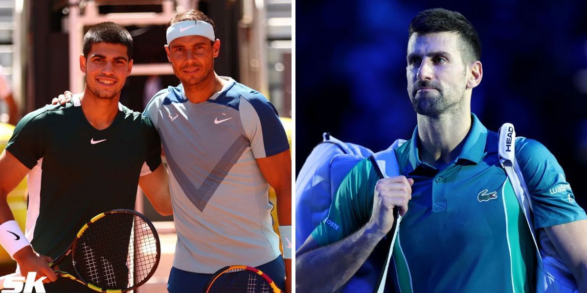 Carlos Alcaraz, Rafael Nadal and Novak Djokovic (From L to R)