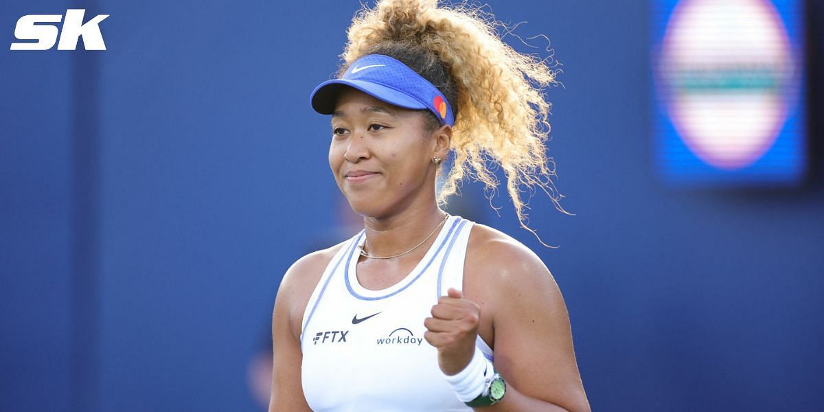 Naomi Osaka strikes superhero pose at the Rod Laver Arena ahead of Australian Open 2024