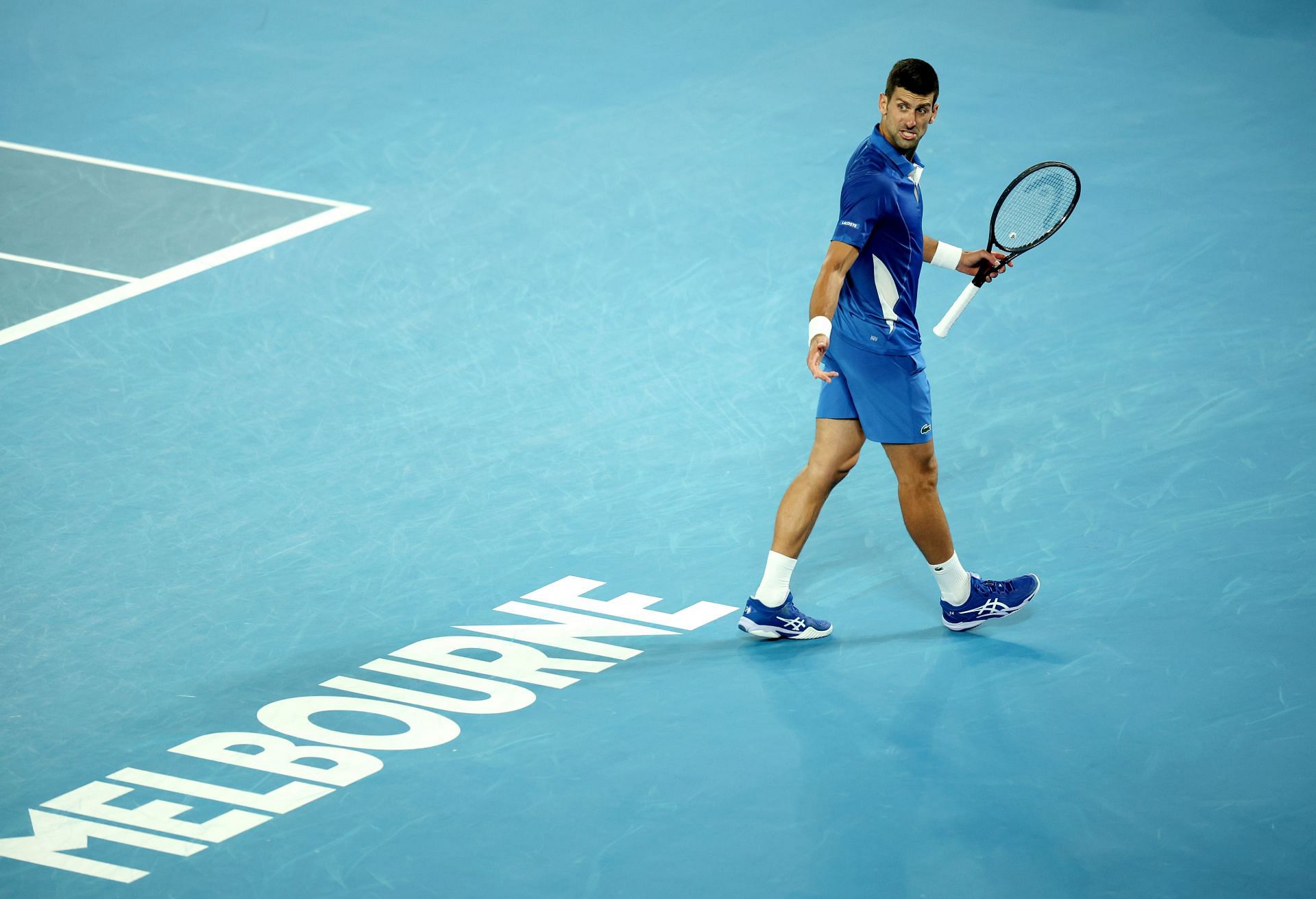 Novak Djokovic in action at the Australian Open