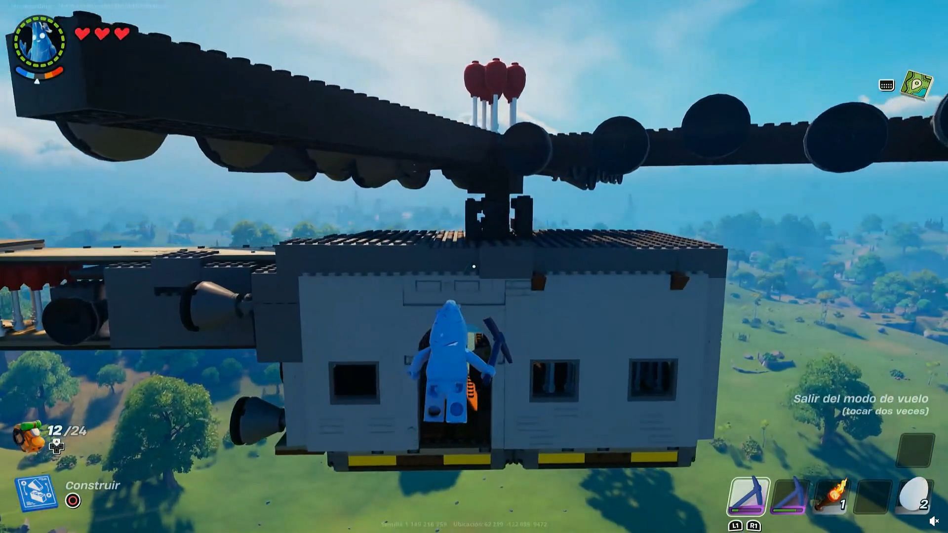 LEGO Fortnite player builds a functional helicopter, community left speeches