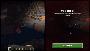 Another Minecraft Bedrock Edition bug emerges as the player dies from taking fall damage in water