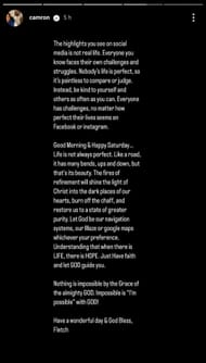 Screenshot of Fletcher's Instagram story