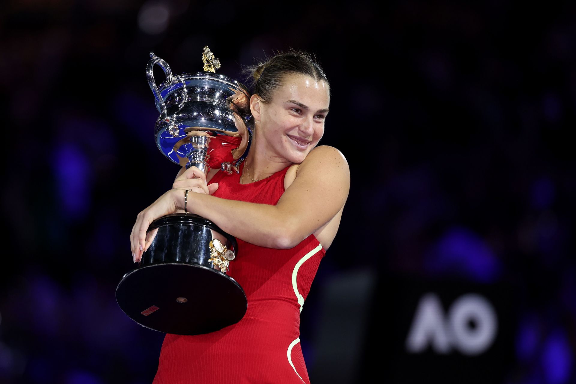 Sabalenka pictured at the 2024 Australian Open