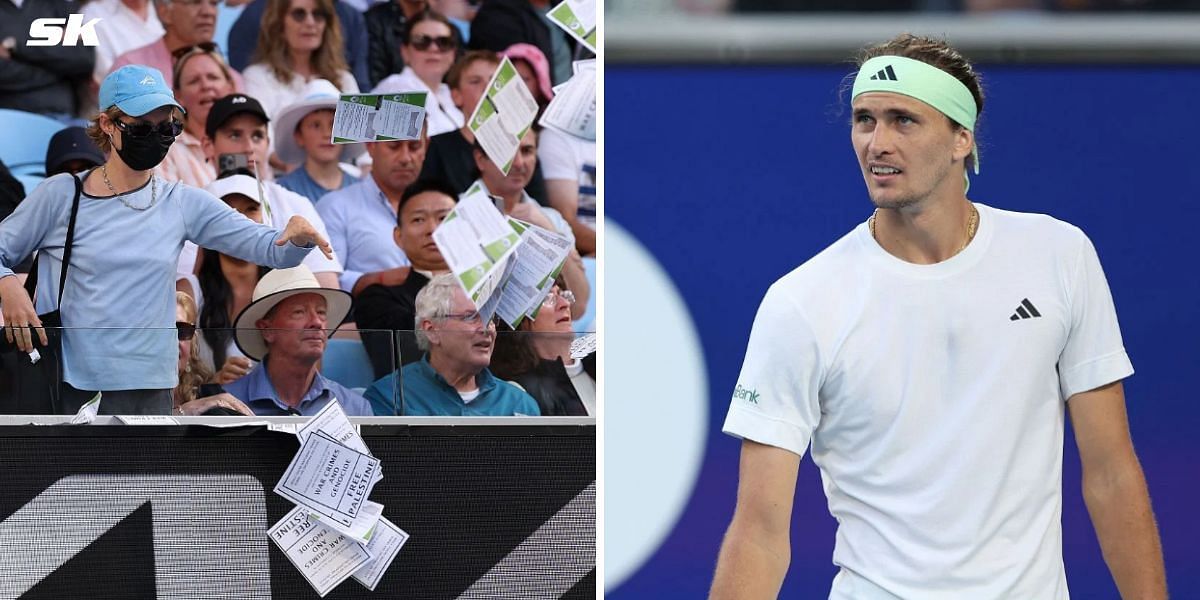 A protest took place during Alexander Zverev vs Cameron Norrie