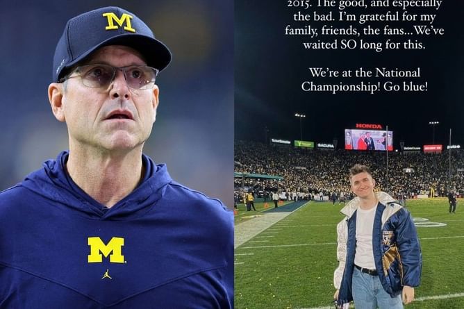 Michigan HC Jim Harbaugh's son James posts a heartfelt message before the National Championship game: "Grateful for everything"