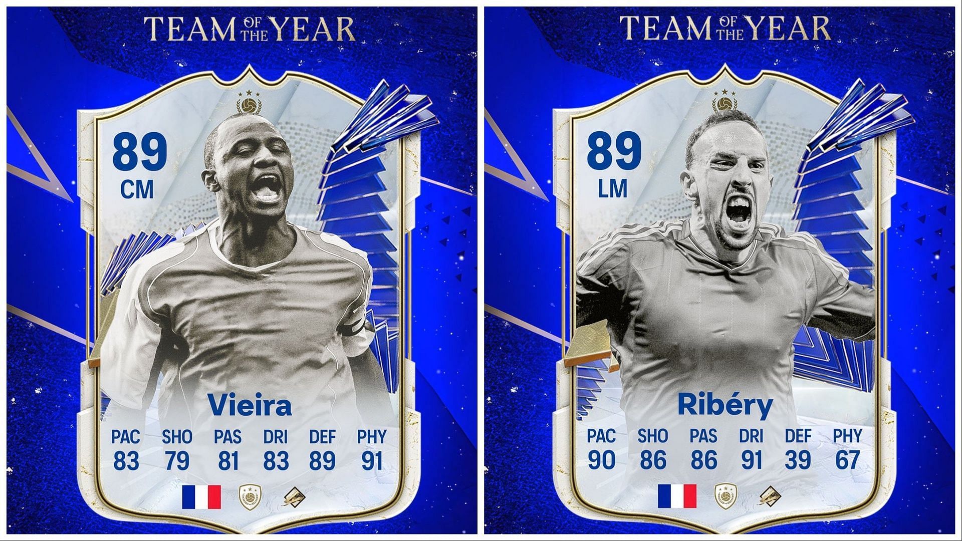 TOTY Icon Vieira and Ribery have been leaked (Images via Twitter/FUT Sheriff)