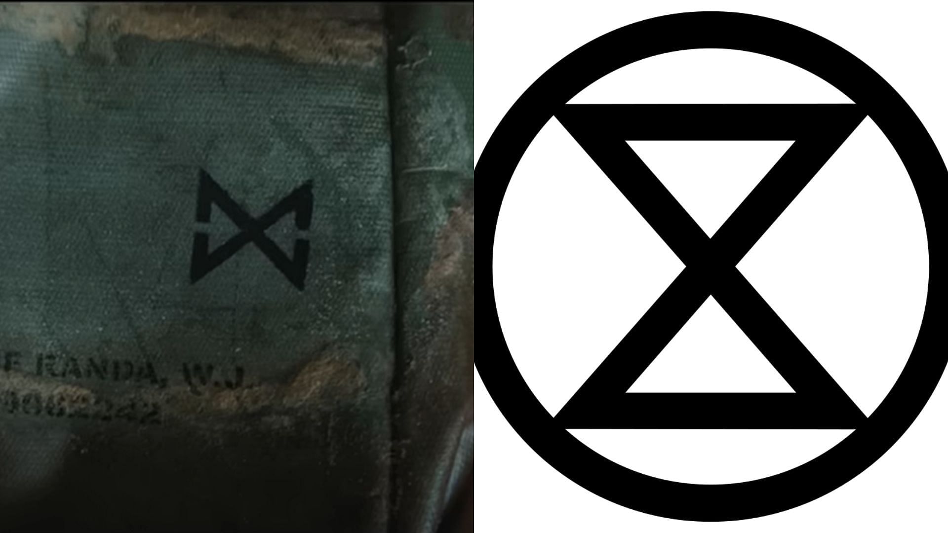 The company logo is very similar to the Extinction symbol (Image via Apple TV+ and Wikimedia Commons)